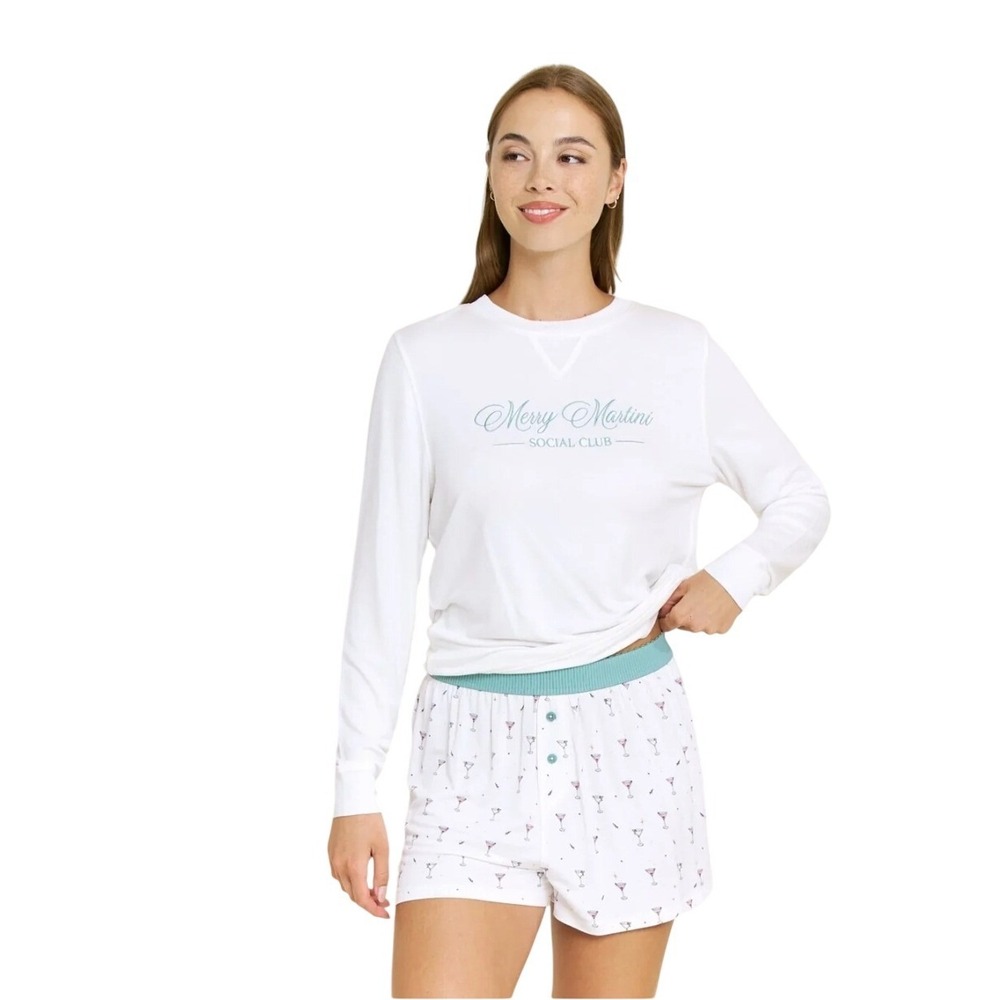 Honeydew Sugar Sweetheart Ivory Martini Social Club PJ Set Large 22948 New